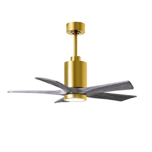 Matthews Fan 42-in 30W Patricia-5 Ceiling Fan, Barn Wood Blades, Brushed Brass