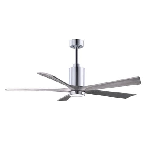 Matthews Fan 42-in 30W Patricia-5 Ceiling Fan w/Light, DC, 6-Speed, 5-Barn Wood Blade, Polished Chrome