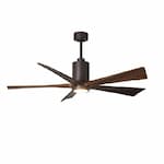 Matthews Fan 60-in 31W Patricia-5 Ceiling Fan w/Light, DC, 6-Speed, 5-Walnut Blade, Textured Bronze