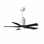 Matthews Fan 42-in 30W Patricia Ceiling Fan, LED Light Kit, DC, 6-Speed, 5-Black Blades, White