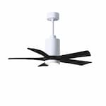 Matthews Fan 60-in 31W Patricia Ceiling Fan, LED Light Kit, DC, 6-Speed, 5-Black Blades, White