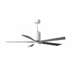 Matthews Fan 42-in 30W Patricia-5 Ceiling Fan w/Light, DC, 6-Speed, 5-Barn Wood Blades, Gloss White