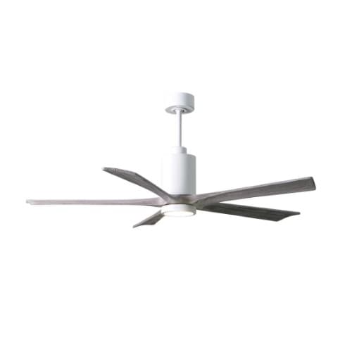 Matthews Fan 60-in 31W Patricia-5 Ceiling Fan w/Light, DC, 6-Speed, 5-Barn Wood Blades, Gloss White