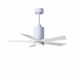 Matthews Fan 42-in 30W Patricia Ceiling Fan, LED Light Kit, DC, 6-Speed, 5-White Blades, White