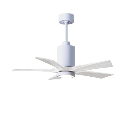 Matthews Fan 42-in 30W Patricia Ceiling Fan, LED Light Kit, DC, 6-Speed, 5-White Blades, White