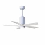 Matthews Fan 52-in 32W Patricia Ceiling Fan, LED Light Kit, DC, 6-Speed, 5-White Blades, White