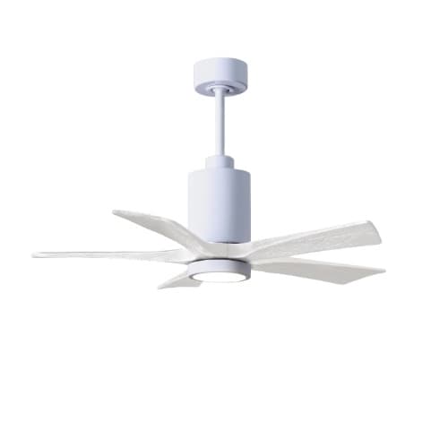 Matthews Fan 52-in 32W Patricia Ceiling Fan, LED Light Kit, DC, 6-Speed, 5-White Blades, White