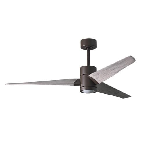 Matthews Fan 42-in 23W Super Janet Ceiling Fan w/Light, DC, 6-Speed, 3-Barn Wood Blade, Bronze