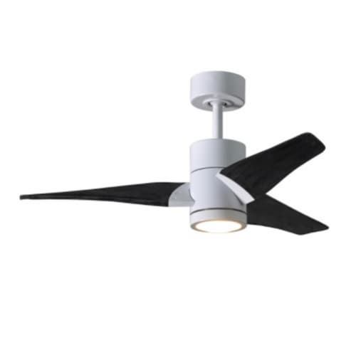 Matthews Fan 42-in 23W Super Janet Ceiling Fan w/ LED Light Kit, DC, 6-Speed, 3-Black Blades, White