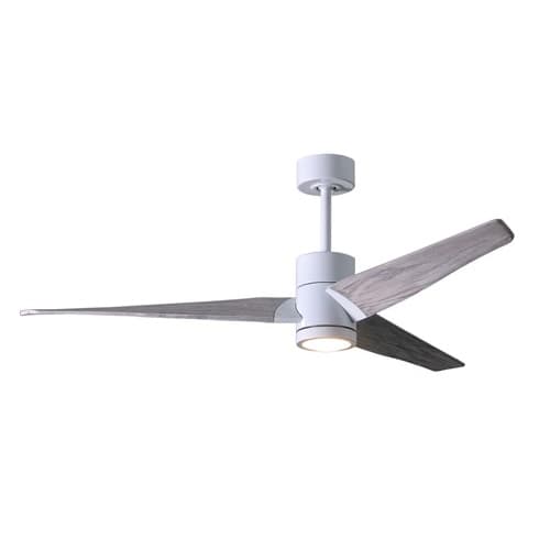 Matthews Fan 52-in 32W Super Janet Ceiling Fan w/Light, DC, 6-Speed, 3-Barn Wood Blades, Gloss White