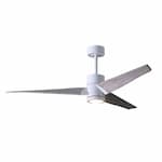 Matthews Fan 60-in 33W Super Janet Ceiling Fan w/Light, DC, 6-Speed, 3-Barn Wood Blades, Gloss White