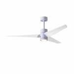 Matthews Fan 52-in 32W Super Janet Ceiling Fan w/ LED Light Kit, DC, 6-Speed, 3-White Blades, White