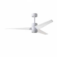 60-in 33W Super Janet Ceiling Fan w/ LED Light Kit, DC, 6-Speed, 3-White Blades, White