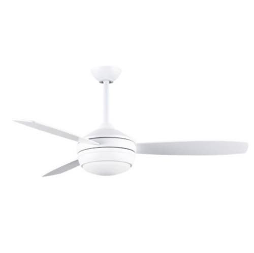 Matthews Fan 52-in 61W T-24 Ceiling Fan, LED Light Kit, AC, 3-Speed, 3-White/Nickel Blades, White