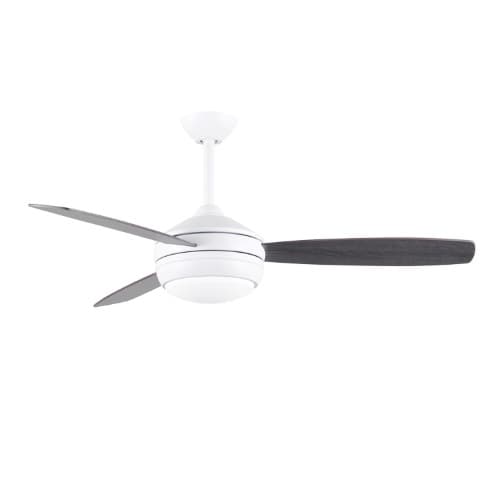 Matthews Fan 52-in 61W T-24 Ceiling Fan w/Light, AC, 3-Speed, 3-Old Oak/Matte Black Blade, Matte White