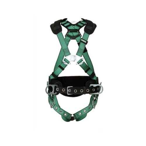 MSA Standard Size V-Form Safety Full-Body Harness, Green