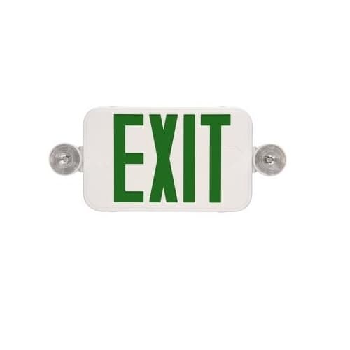 MaxLite 1.66W/1.85W LED Thin Exit Emergency Light w/ Green Letters, 120V-277V