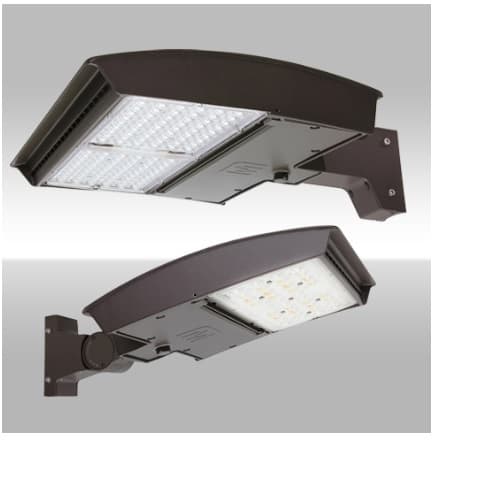 MaxLite 250W LED Area Light w/ Flex Arm, Wide, 120V-277V, Selectable CCT, BRNZ