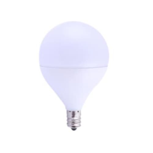 MaxLite 5W LED G16.5 Bulb, 0-10V Dimmable, E12, 350 lm, 120V, 2700K, 90 CRI, Frosted