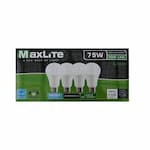 MaxLite 10W LED A19 Bulb, 75W Inc Retrofit, Dim, E26, 1100 lm, 2700K