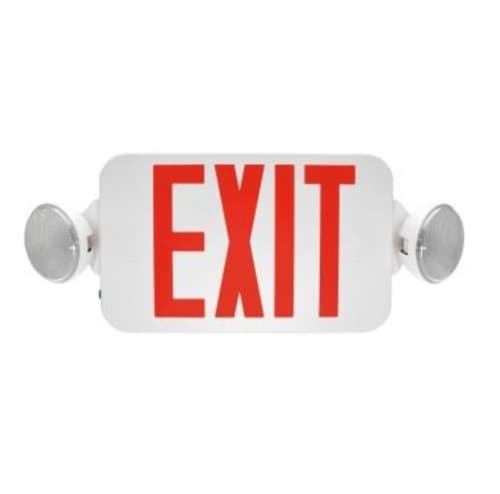 MaxLite 4W LED Emergency Exit Light, Two-Head, Red Lettering, 120V-277V