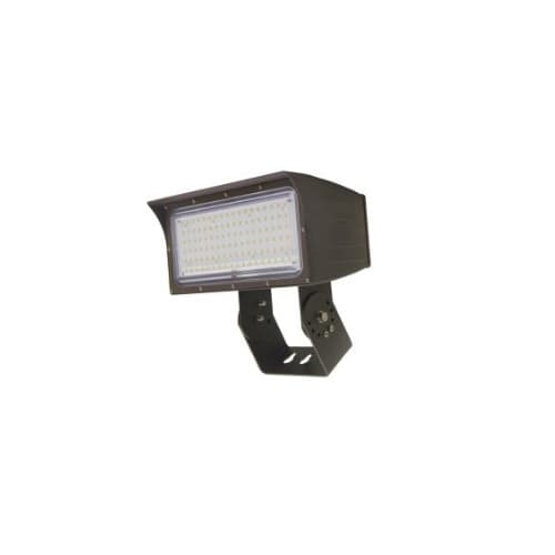 MaxLite 80W LED Medium Flood Light w/ Trunnion Mount & Photocell, Dim, 9900 lm, 4000K, Bronze