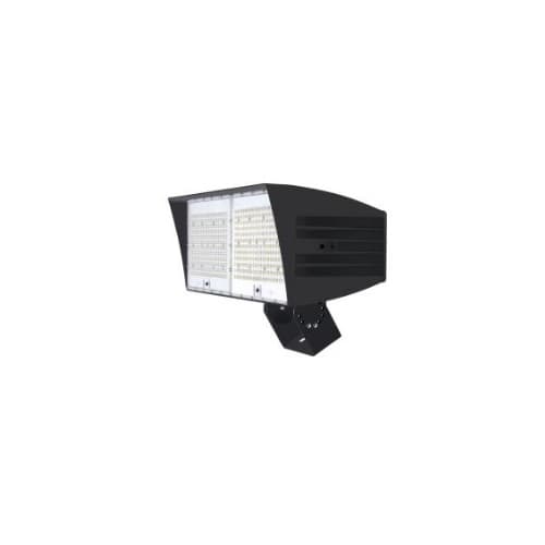 MaxLite 200W LED XLarge Flood Light w/ Trunnion & 3-Pin Receptacle, Dim, Wide, 480V, 5000K