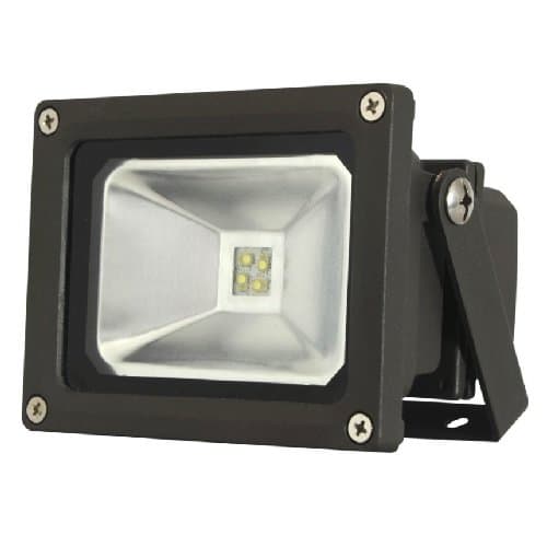 MaxLite 13 Watt LED Small Flood Light, 120-277V, ,Type V Flood, Bronze, Small Yoke Mount