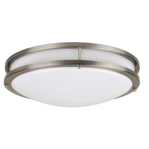 NaturaLED 22W 14 in Modern Flush Mount LED Ceiling Light, 4000K, Nickel, Dimmable