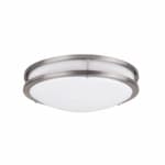 NaturaLED 18W 12-in LED Modern Flush Mount Light, Dim, 120V, SelectableCCT, NI