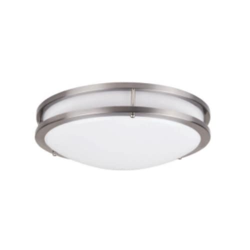 NaturaLED 18W 12-in LED Modern Flush Mount Light, Dim, 120V, SelectableCCT, NI