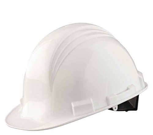 North Safety  White 4 Point Ratchet Peak Hard Hat