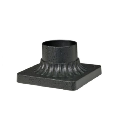 Nuvo Aluminum Pier Mount Base Square, Textured Black