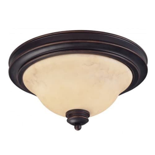 Nuvo 2-Light Medium Dome Light Fixture, Copper Espresso, Honey Marble Glass