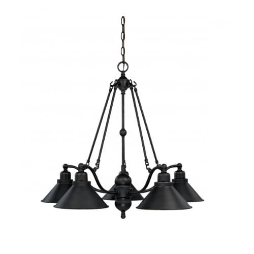 Nuvo 60W 27" Bridgeview Chandelier Light, 5-Light