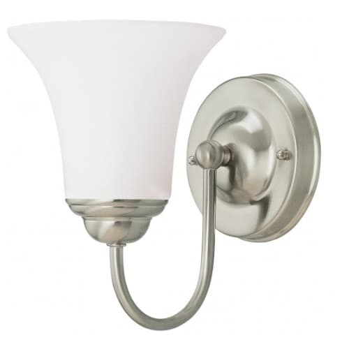 Nuvo Dupont Vanity Light, Satin White Glass, Brushed Nickel, 1 Lights