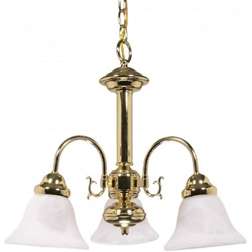 Nuvo 60W 20" Ballerina Chandelier Light, Polished Brass