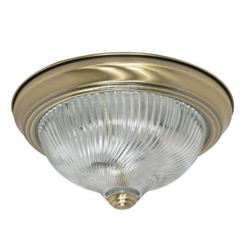 Nuvo 2-Light 11" Flush Mount Ceiling Light Fixture, Antique Brass