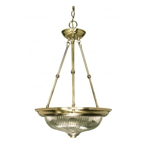 Nuvo 3-Light 15" Small Hanging Pendant Light Fixture, Antique Brass