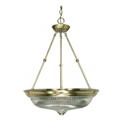 Nuvo 3-Light 20" Large Hanging Pendant Light Fixture, Antique Brass