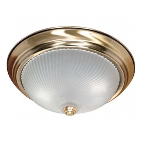 Nuvo 2-Light 13" Flush Mount Light Fixture, Antique Brass