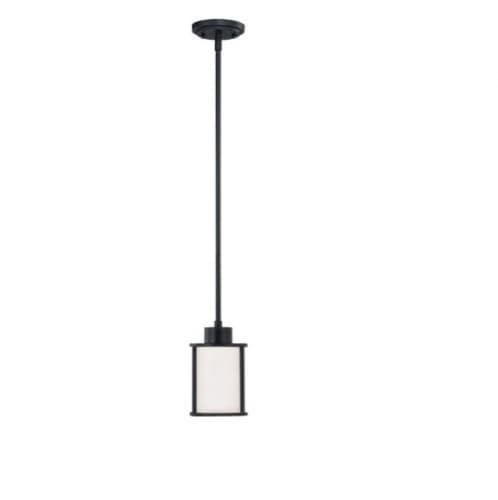 Nuvo 60W Oden Light Pendant, White Satin, 6-Lights, Aged Bronze