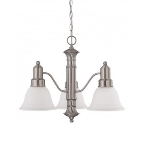 Nuvo 60W 22.5 in. Gotham Chandelier, Frosted White, Brushed Nickel