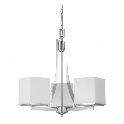 Nuvo 60W 3-Light Chandelier, Polished Chrome