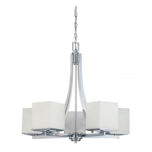 Nuvo 60W 5-Light Chandelier, Polished Chrome