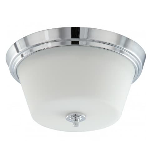 Nuvo 60W 2-Light Flush Mount Light Fixture, Polished Chrome