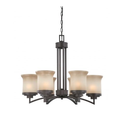 Nuvo Harmony Light Chandelier, Saffron Glass