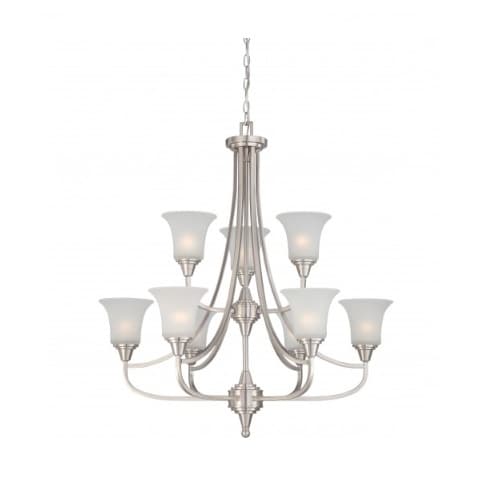 Nuvo Surrey Chandelier, Frosted Glass, Two Tier