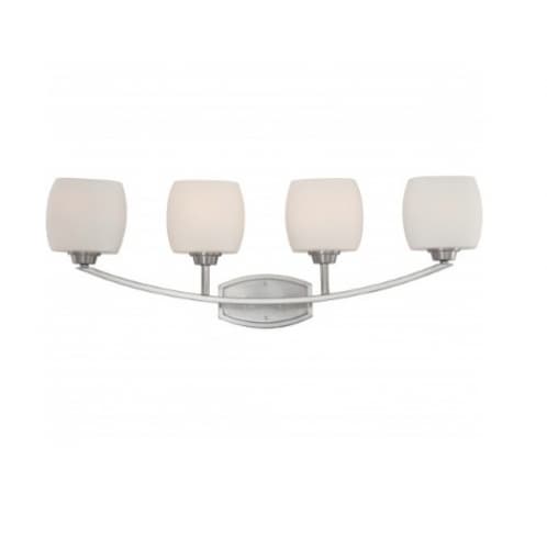 Nuvo 100W Helium Vanity Light Fixture, 4-Light, Brushed Nickel