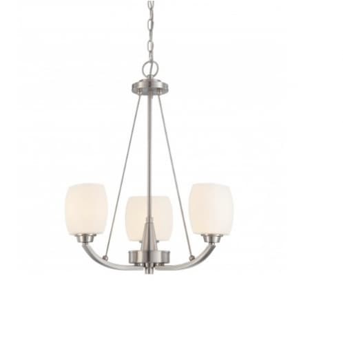 Nuvo 60W Helium Chandelier Light, 3-Light, Brushed Nickel